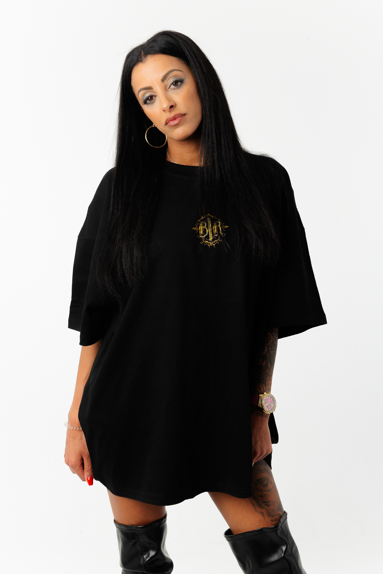 B1R Black Heavy Oversize T-Shirt Woman