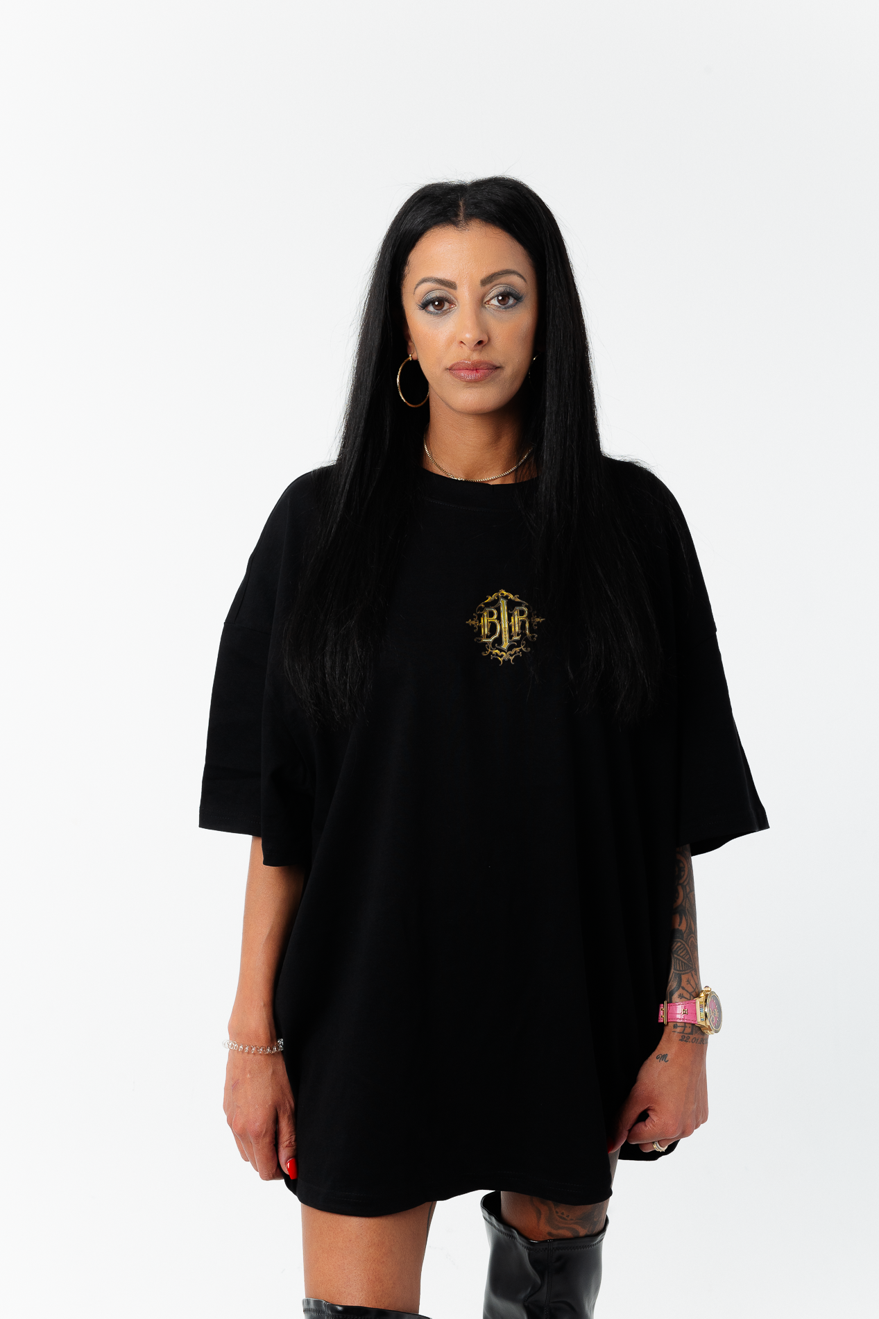 B1R Black Heavy Oversize T-Shirt Woman