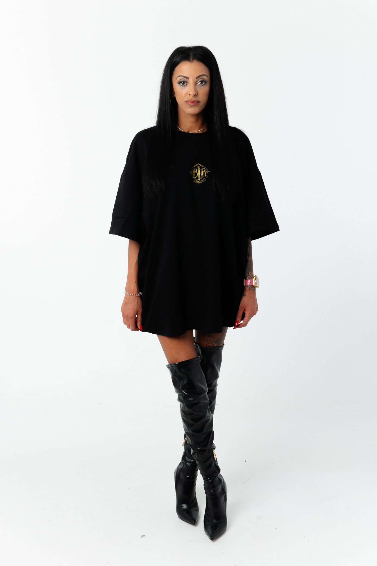 B1R Black Heavy Oversize T-Shirt Woman