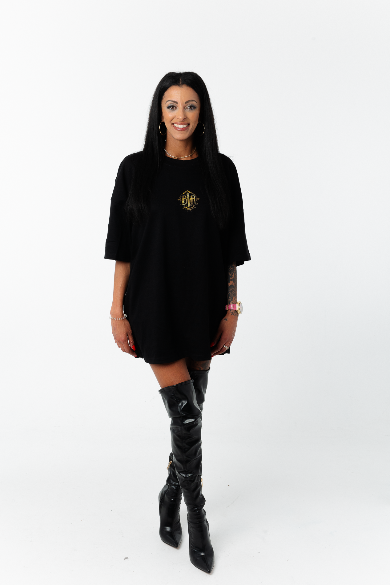 B1R Black Heavy Oversize T-Shirt Woman