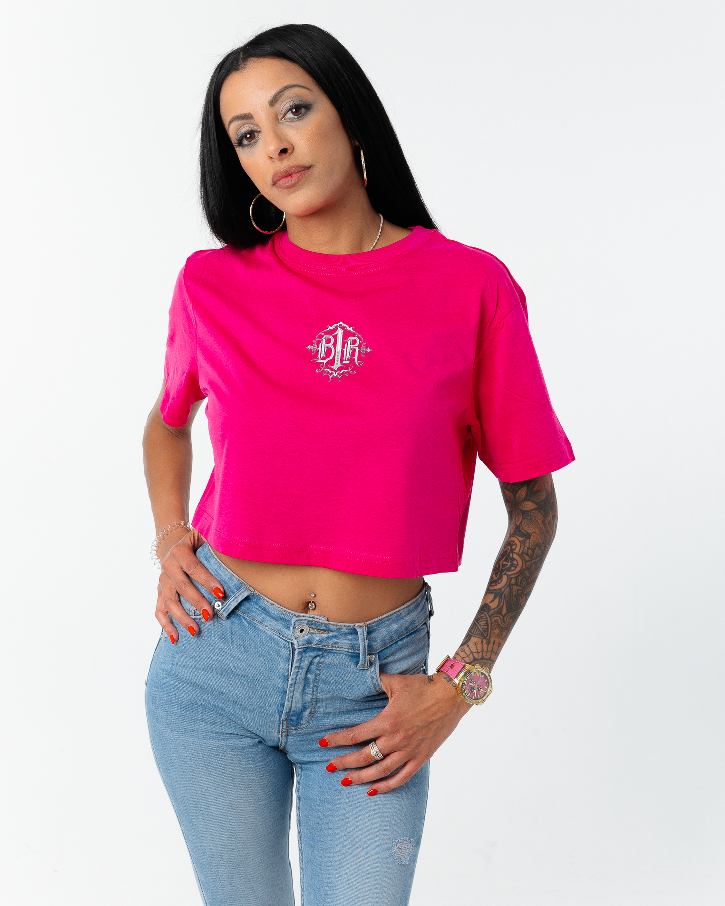 B1R Dark Pink Oversized Tee Woman