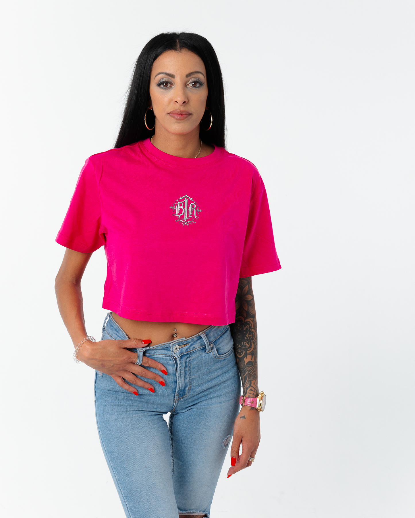 B1R Dark Pink Oversized Tee Woman