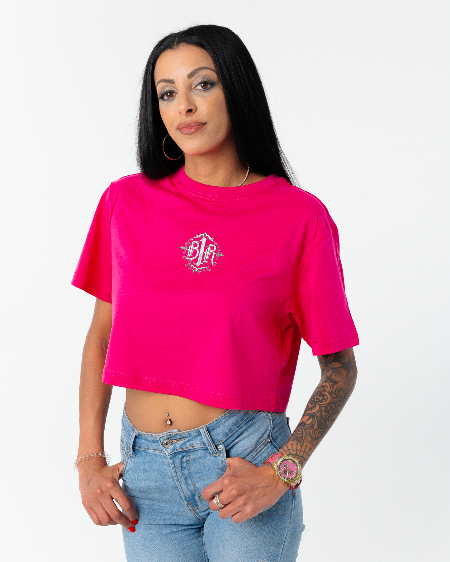 B1R Dark Pink Oversized Tee Woman
