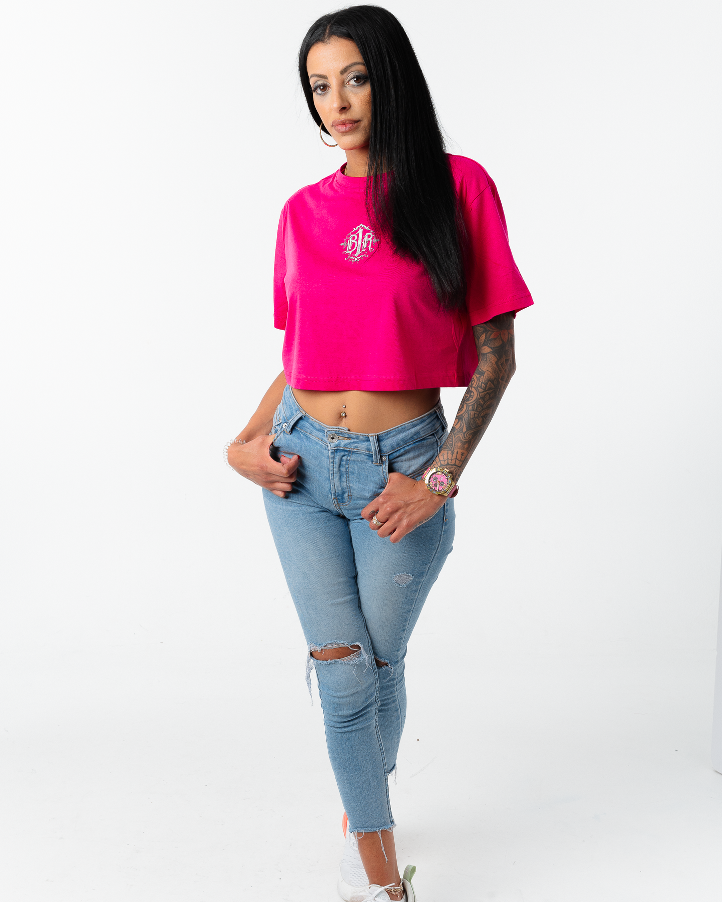 B1R Dark Pink Oversized Tee Woman