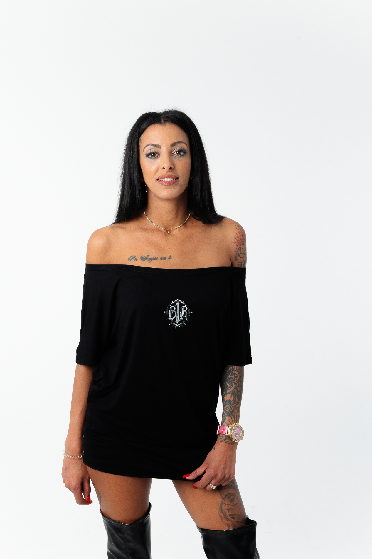 B1R Black Tee Dress Woman