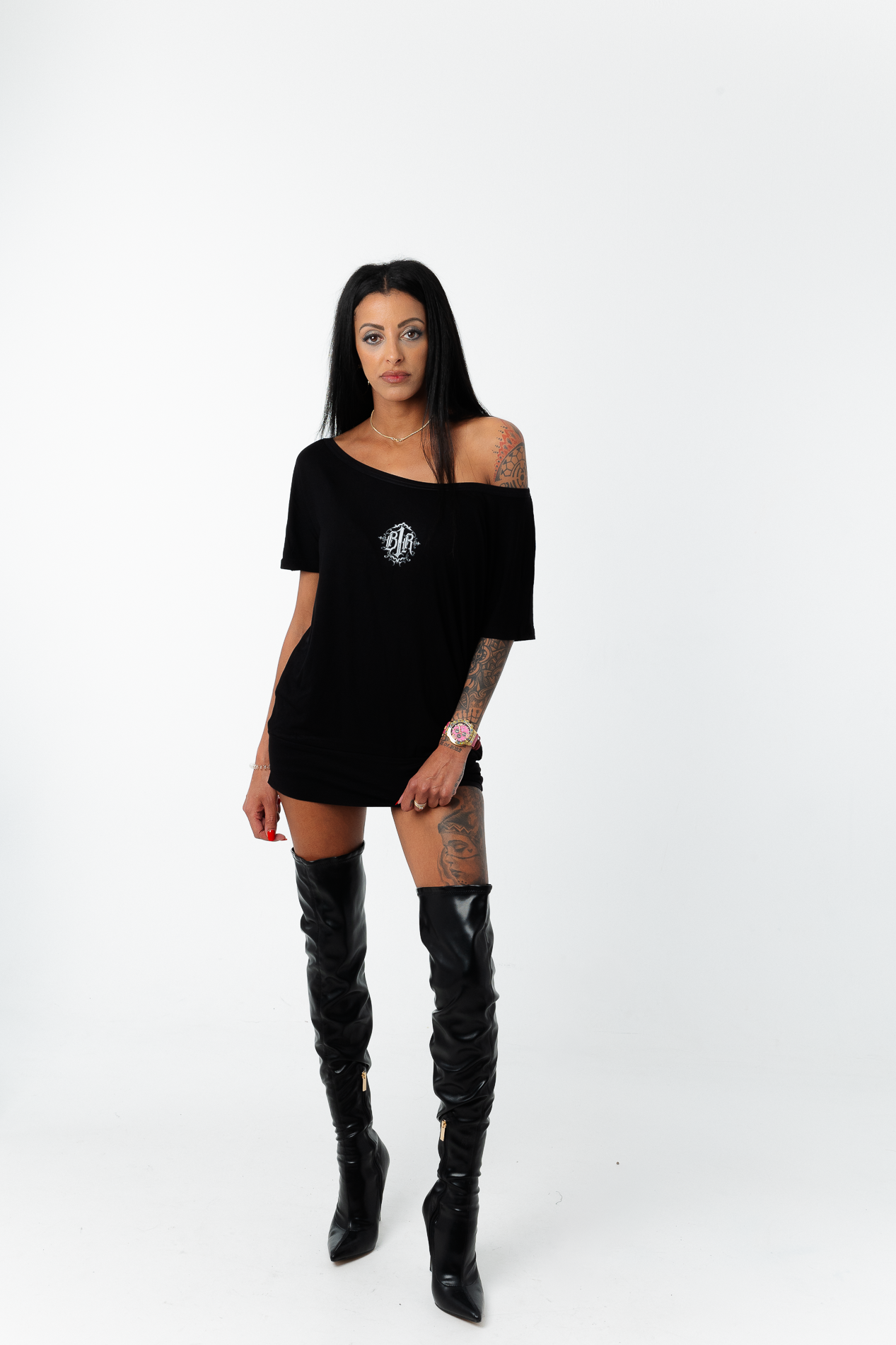 B1R Black Tee Dress Woman