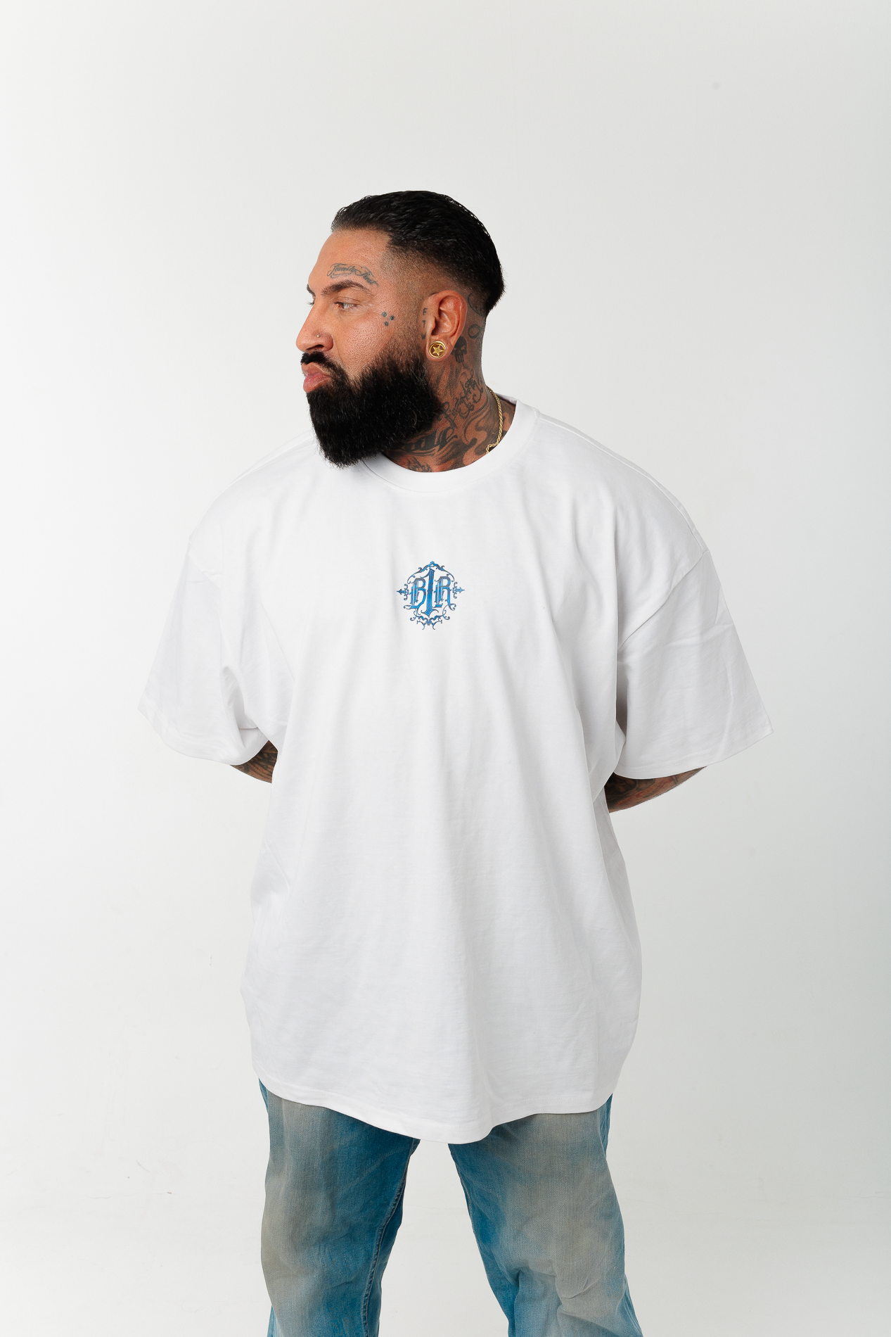 B1R White Heavy Oversize T-Shirt Men