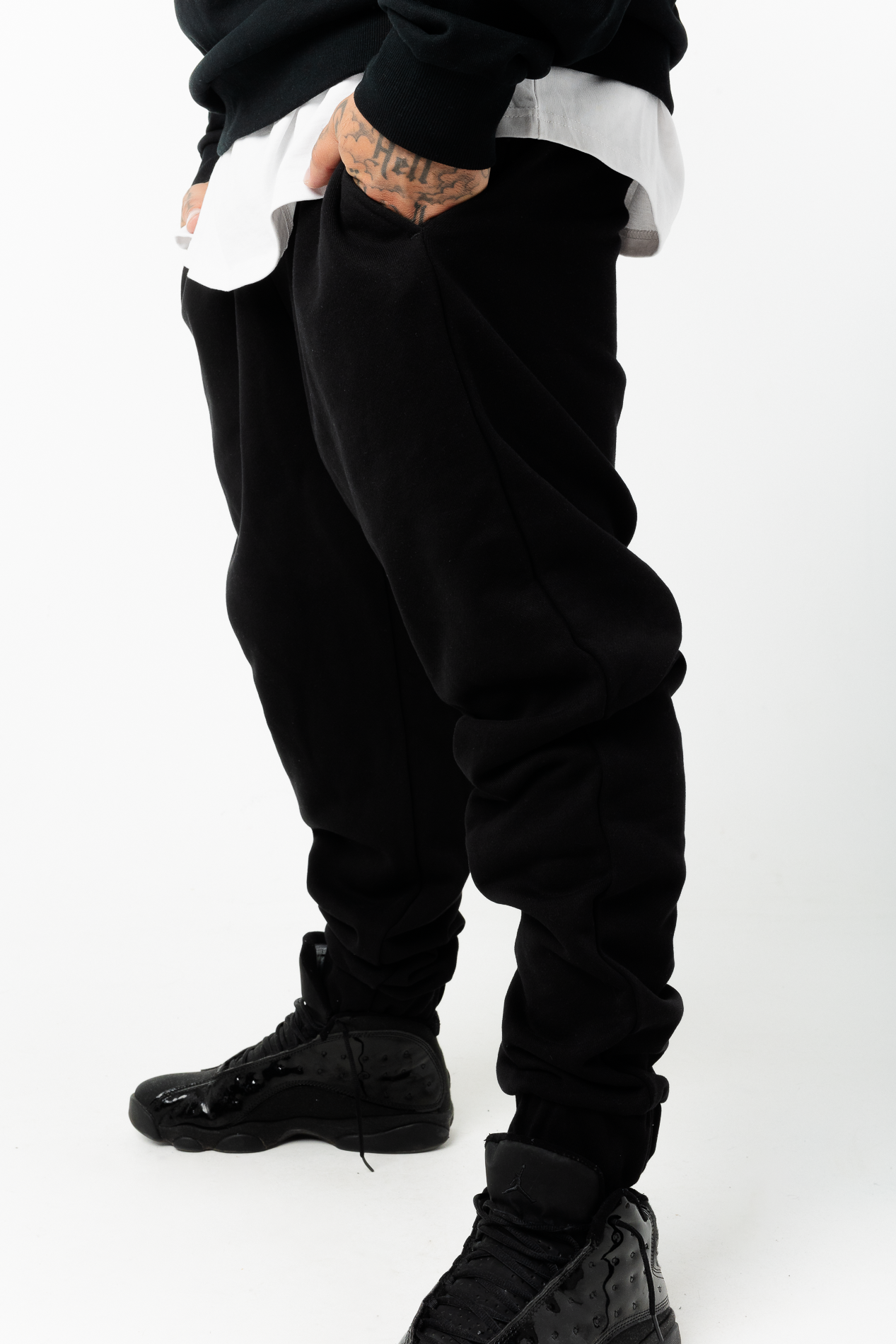 B1R Black Clean Heavy Sweatpant Men
