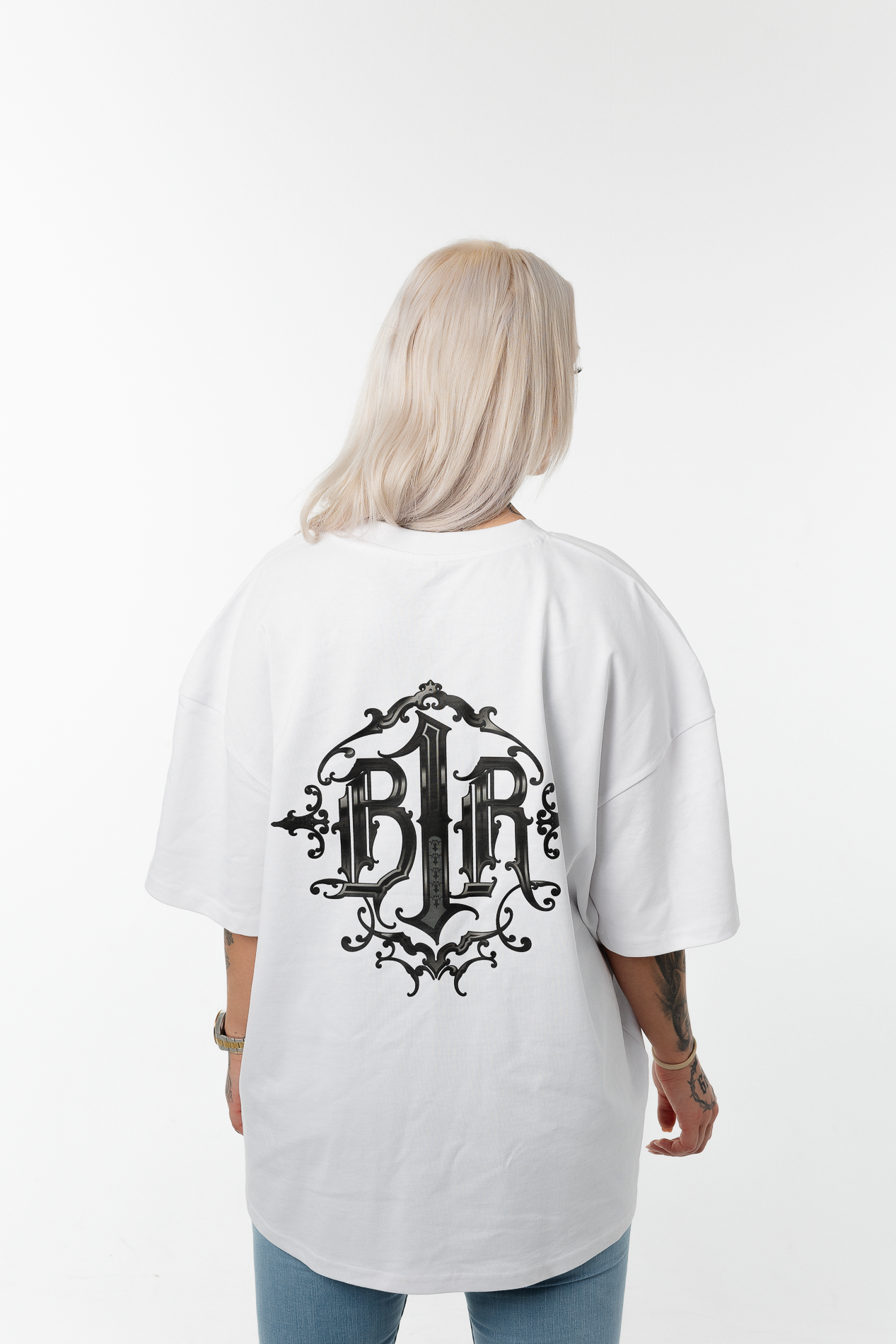 B1R White Heavy Oversize T-Shirt Woman
