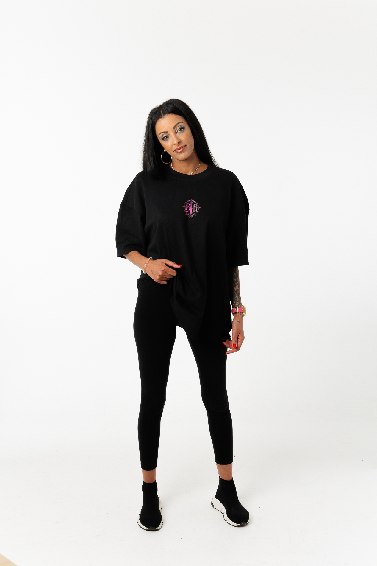 B1R Black Heavy Oversize T-Shirt Woman