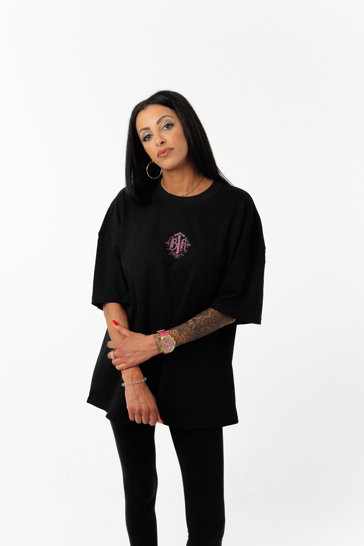 B1R Black Heavy Oversize T-Shirt Woman