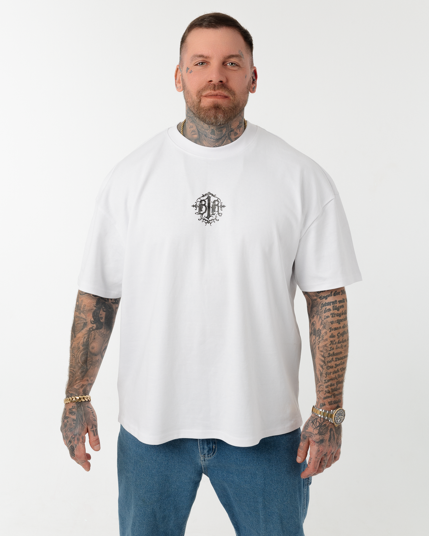 B1R White Heavy Oversize T-Shirt Men
