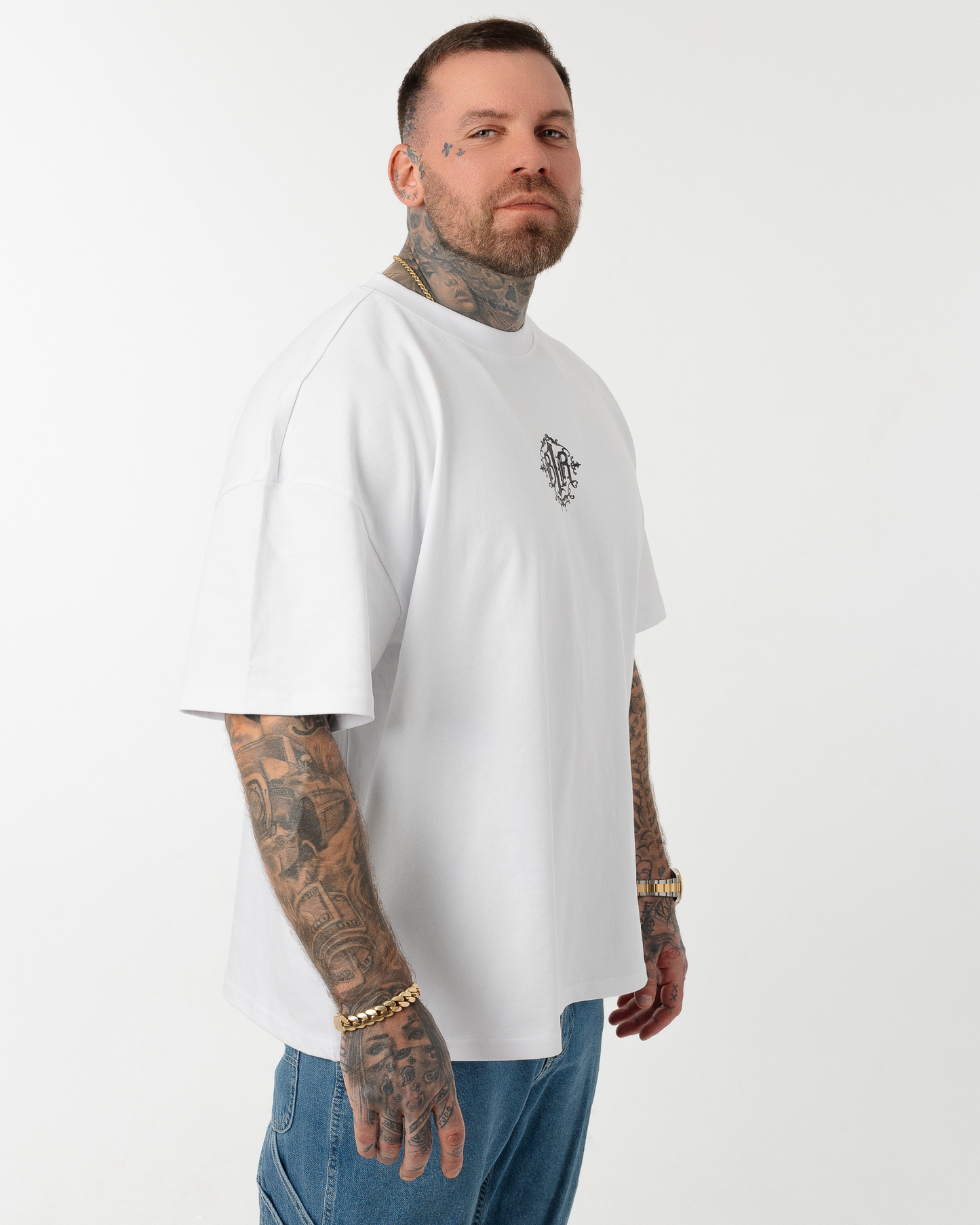 B1R White Heavy Oversize T-Shirt Men