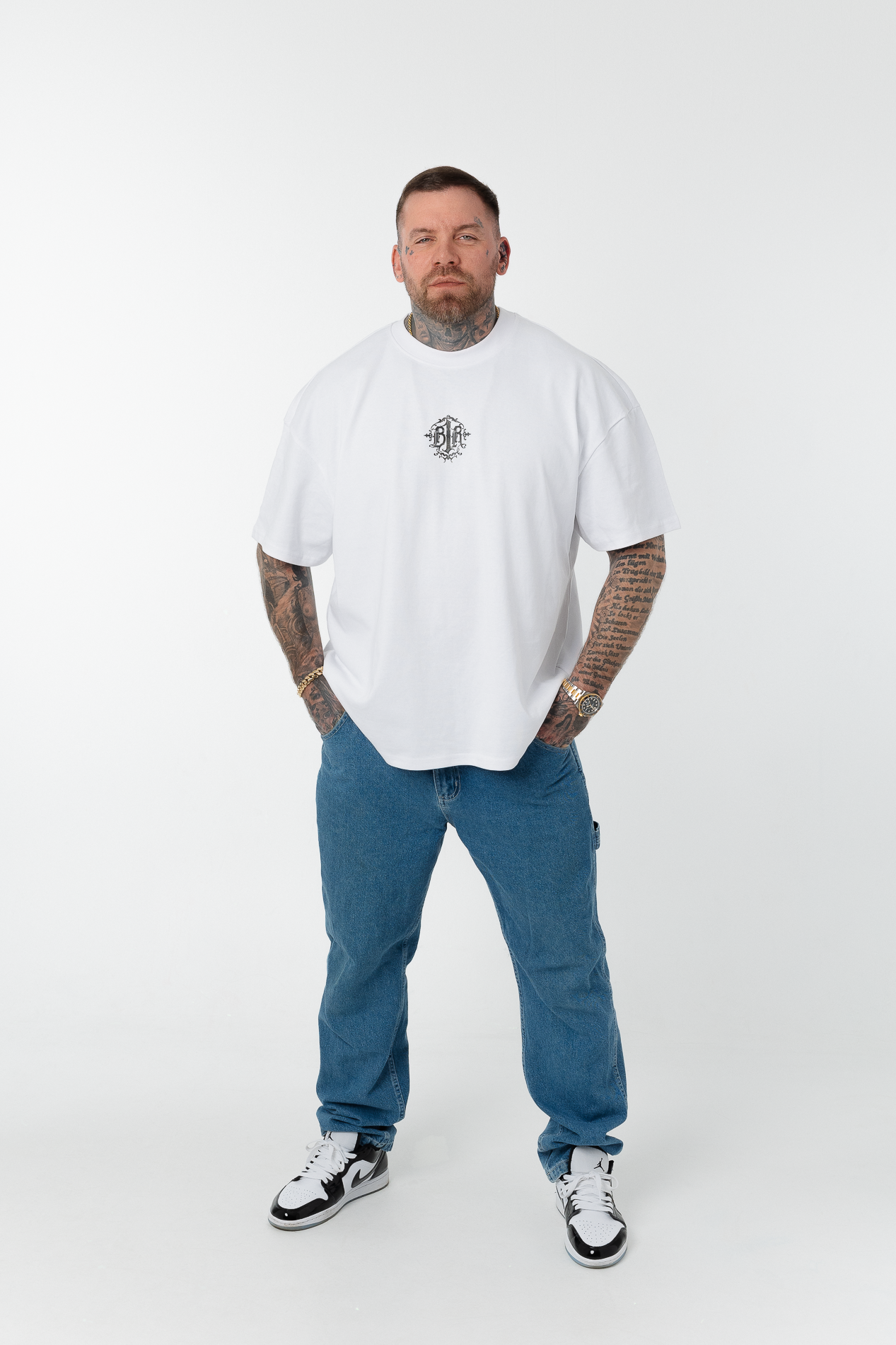 B1R White Heavy Oversize T-Shirt Men
